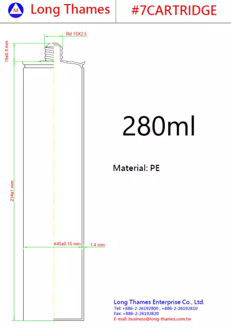 Tubo de cartucho de sellador de silicona de 280 ml